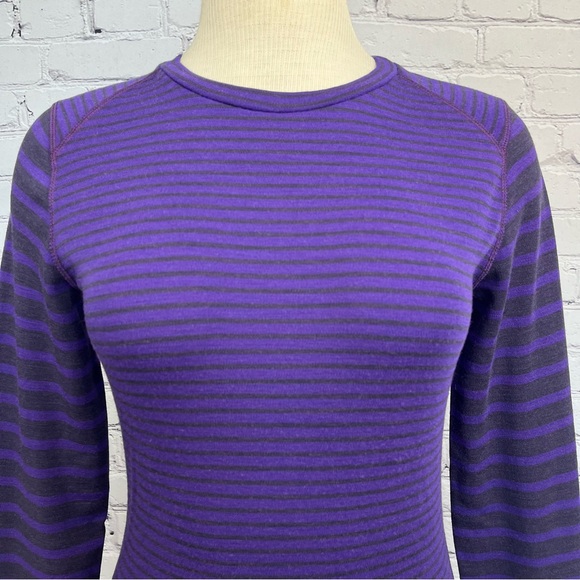 Smartwool NTS 250 Wool Long Sleeve Baselayer Crewneck Top Purple/Black Sz M - Picture 2 of 13